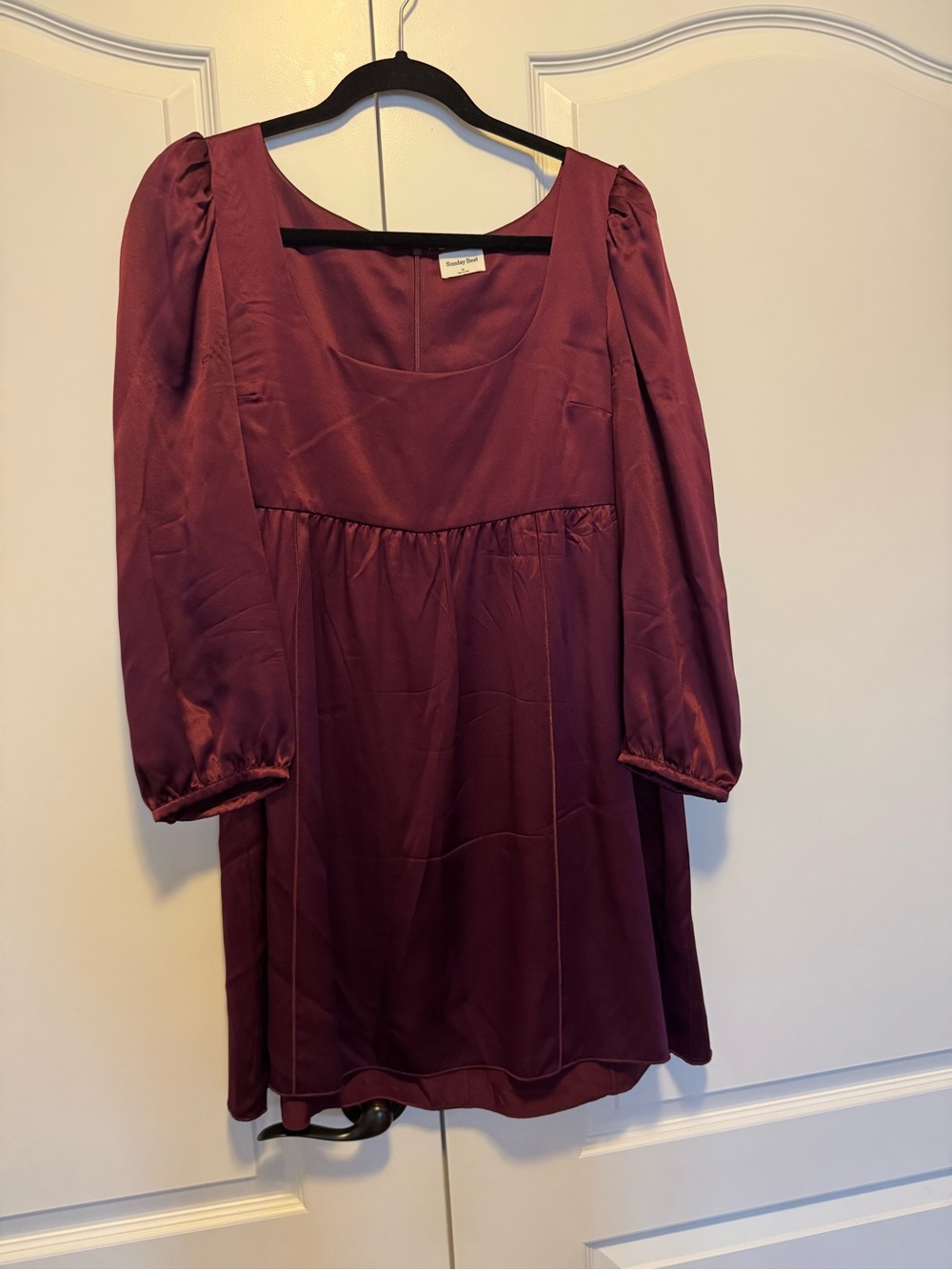 Aritzia Long Sleeve Empire-Waist Dress - Plum